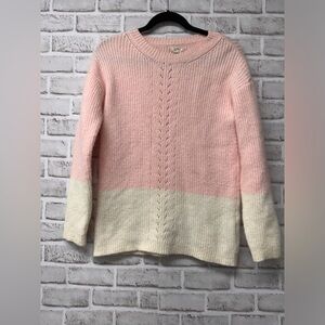 Fatface brand UK pink/white sweater sz4 (small) alpaca/wool/poly blend.